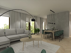 Projekt apartament Port Praski - Salon, styl skandynawski - zdjęcie od Gama Design