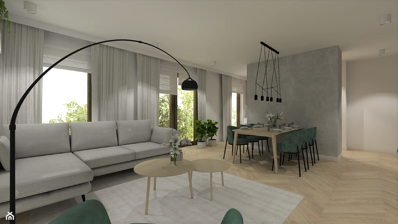 Projekt apartament Port Praski - Salon, styl skandynawski - zdjęcie od Gama Design - Homebook