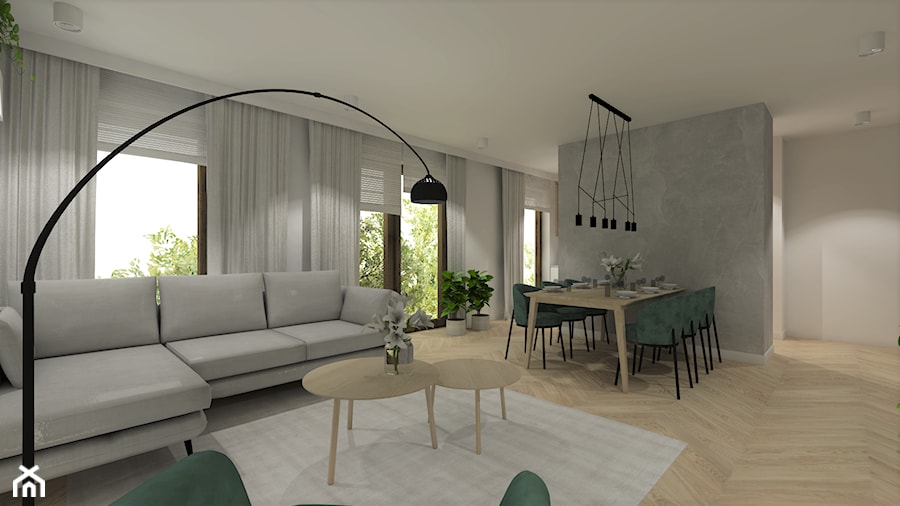 Projekt apartament Port Praski - Salon, styl skandynawski - zdjęcie od Gama Design