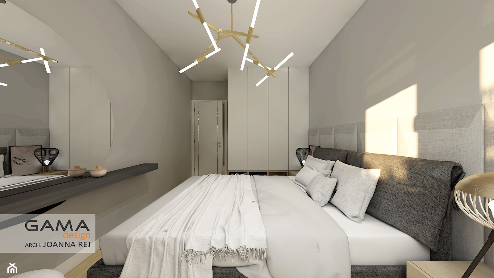 3 pokojowe 57,38 m2 - Sypialnia, styl skandynawski - zdjęcie od Gama Design - Homebook