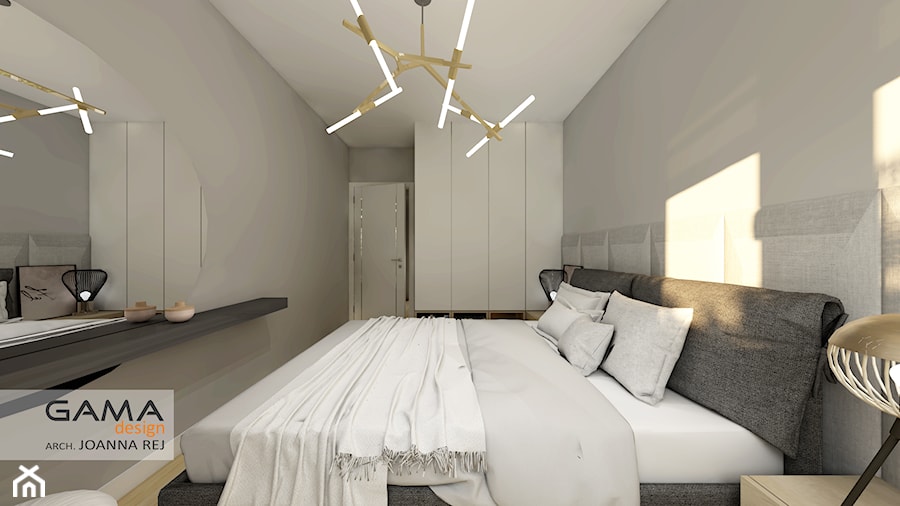 3 pokojowe 57,38 m2 - Sypialnia, styl skandynawski - zdjęcie od Gama Design