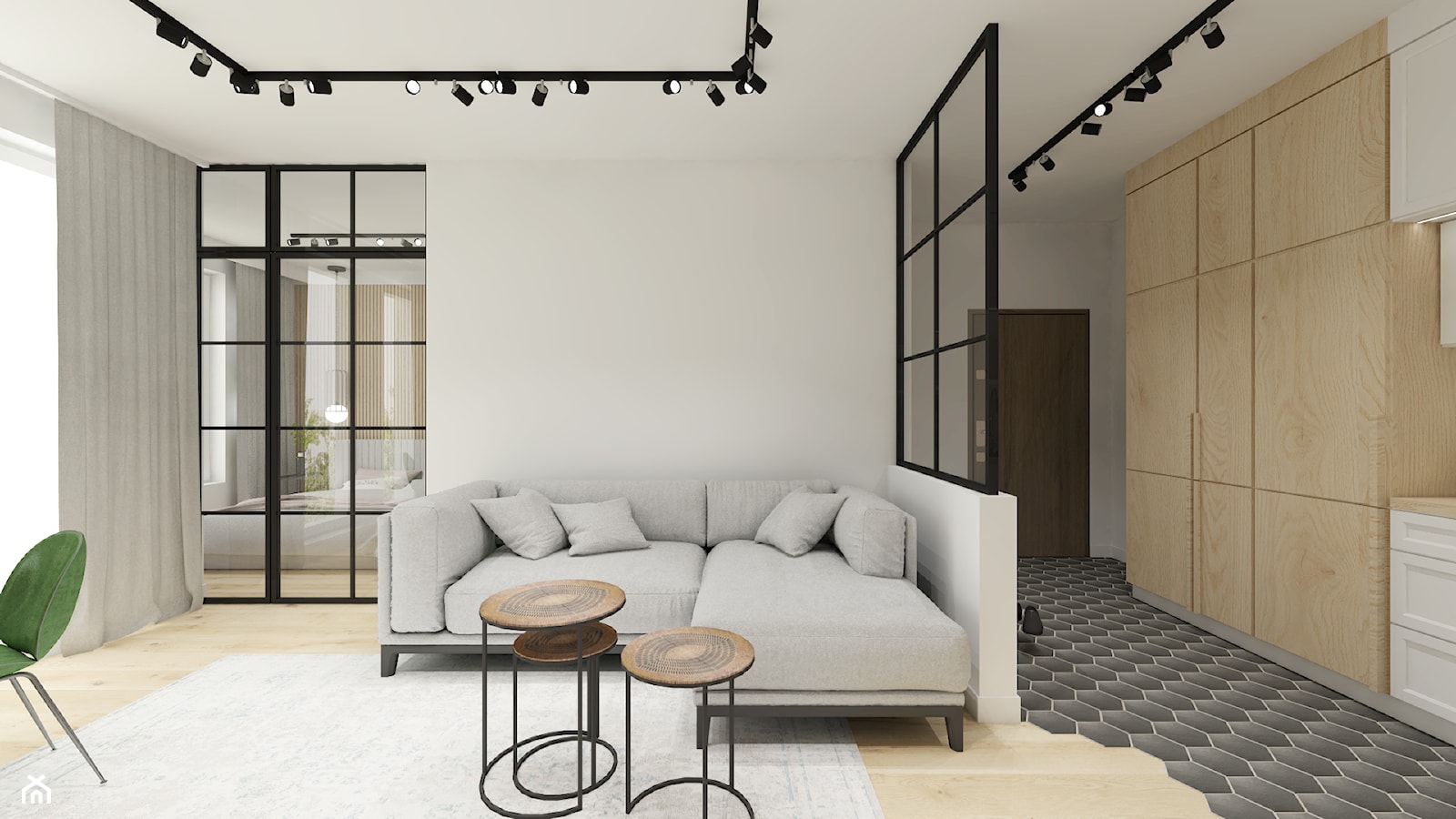 Apartament w stylu loftowym - Salon, styl skandynawski - zdjęcie od Gama Design - Homebook