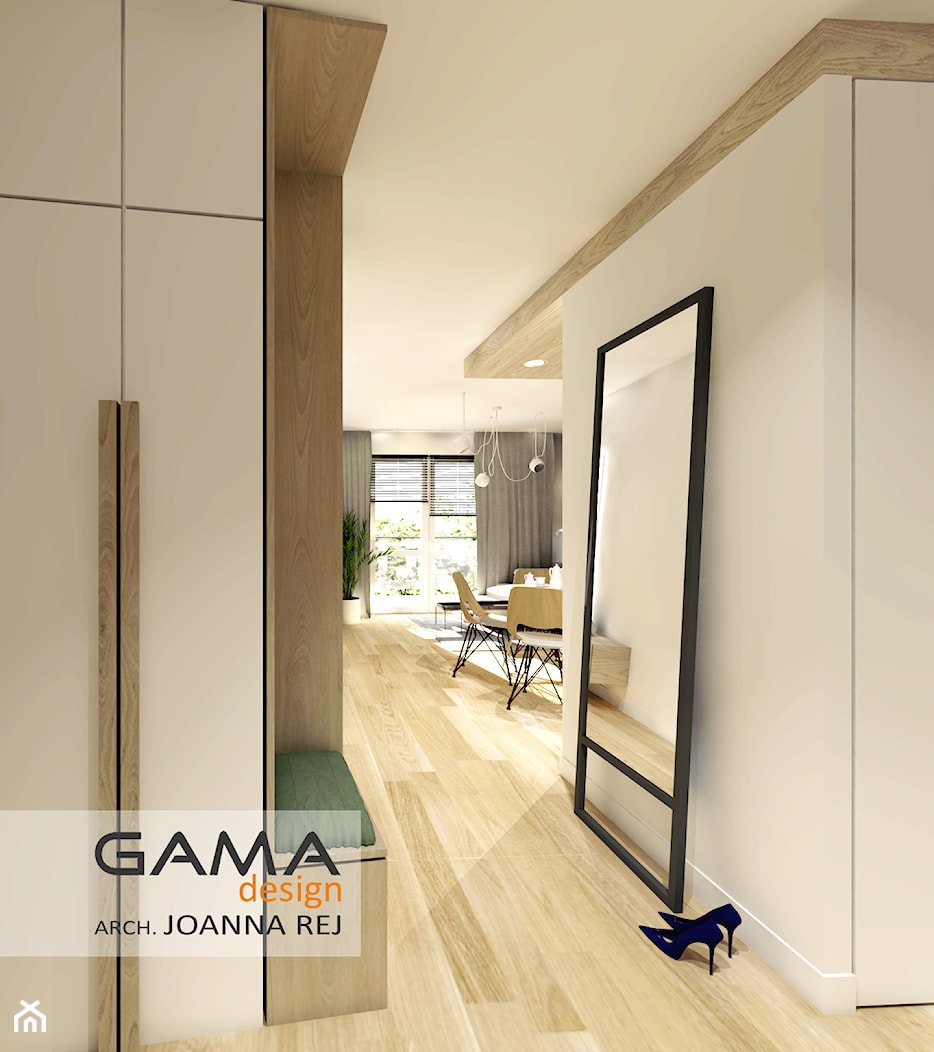 3 pokojowe 57,38 m2 - Hol / przedpokój, styl skandynawski - zdjęcie od Gama Design - Homebook