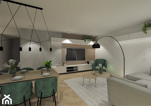 Projekt apartament Port Praski - Salon, styl nowoczesny - zdjęcie od Gama Design