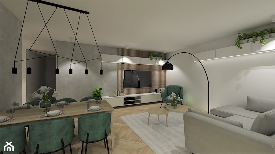 Projekt apartament Port Praski - Salon, styl nowoczesny - zdjęcie od Gama Design