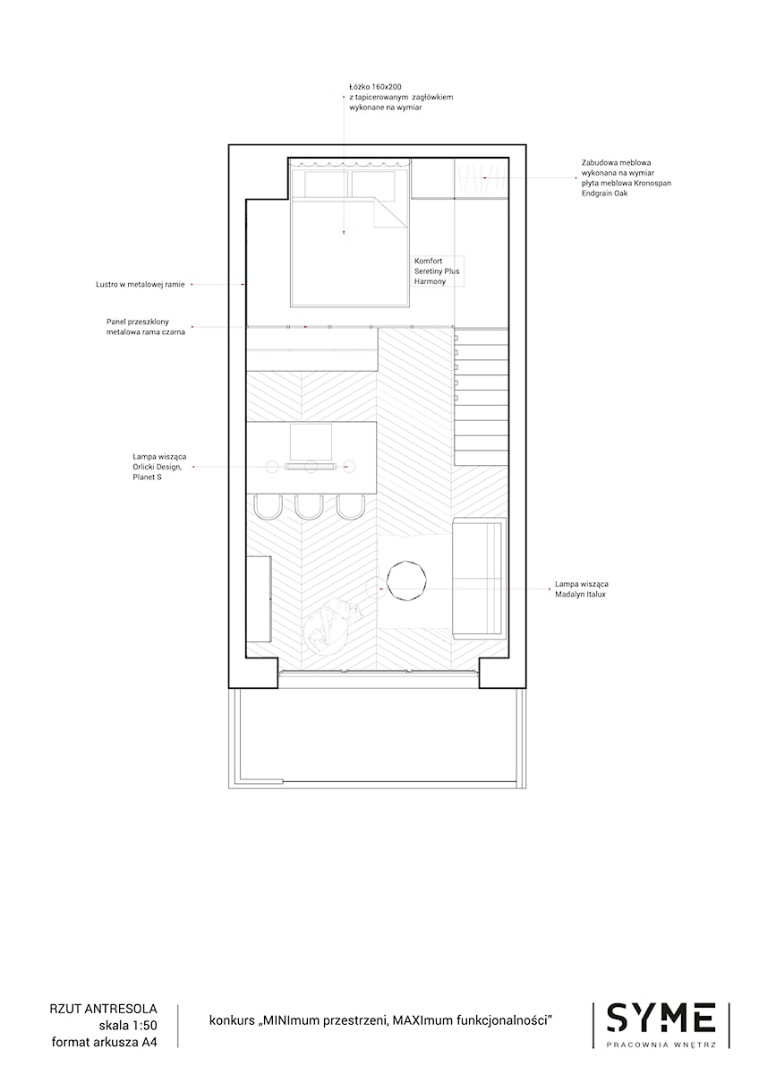 Rzut antresoli - zdjęcie od SYME Pracownia Wnętrz