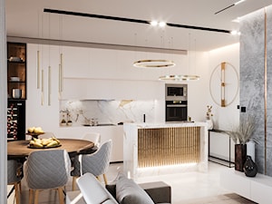 Mieszkania Warszawa - Kuchnia, styl nowoczesny - zdjęcie od Perfect Design - projektowanie, wizualizacje 3D