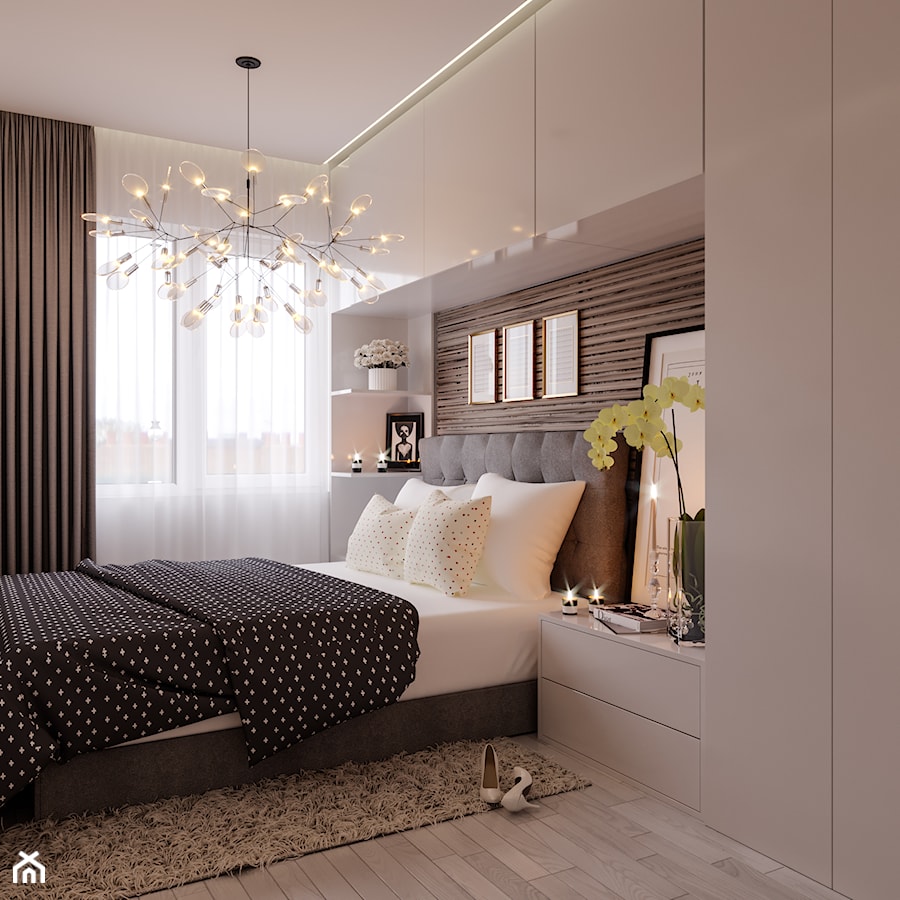 Sypialnia w bloku - zdjęcie od Perfect Design - projektowanie, wizualizacje 3D
