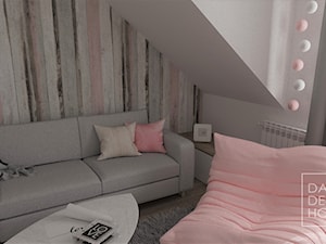 Pokój dziewczynki - Mały szary pokój dziecka dla nastolatka dla dziewczynki, styl skandynawski - zdjęcie od DARIA DECOR HOME