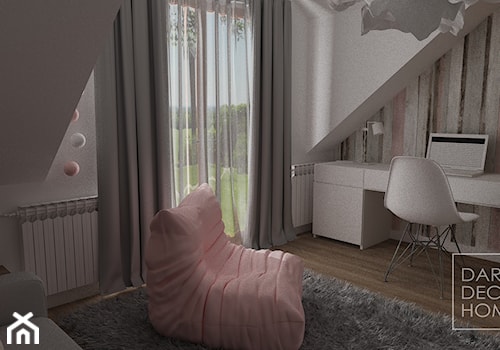 Pokój dziewczynki - Średni szary pokój dziecka dla nastolatka dla dziewczynki, styl skandynawski - zdjęcie od DARIA DECOR HOME