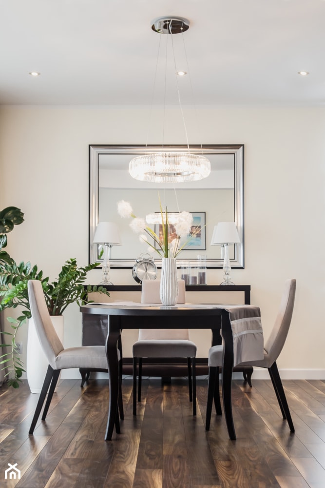 61m2 mieszkanie deweloperskie - Średnia biała jadalnia, styl nowoczesny - zdjęcie od Grant Studio