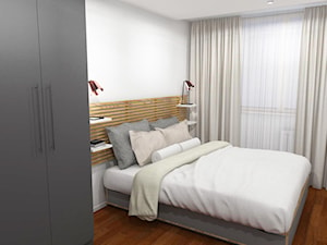 46m2 mieszkanie w bloku - Mała biała sypialnia, styl skandynawski - zdjęcie od Grant Studio