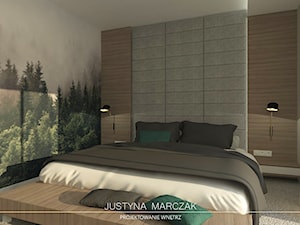 Sypialnia w domu parterowym - zdjęcie od Justyna Marczak Projektowanie Wnętrz
