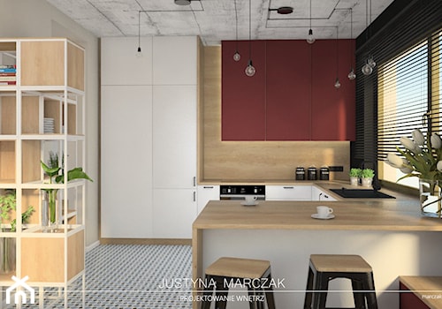 Dom z antresolą - kuchnia - zdjęcie od Justyna Marczak Projektowanie Wnętrz