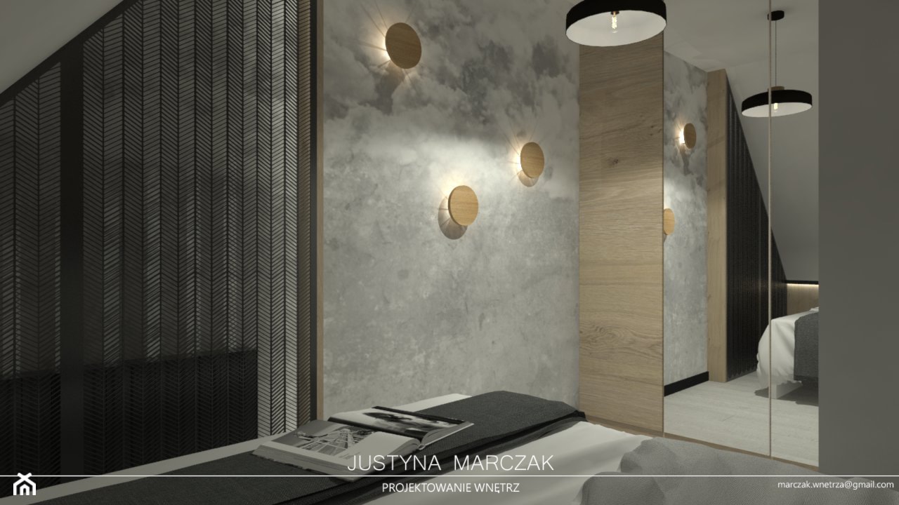 Sypialnia na poddaszu - zdjęcie od Justyna Marczak Projektowanie Wnętrz - Homebook