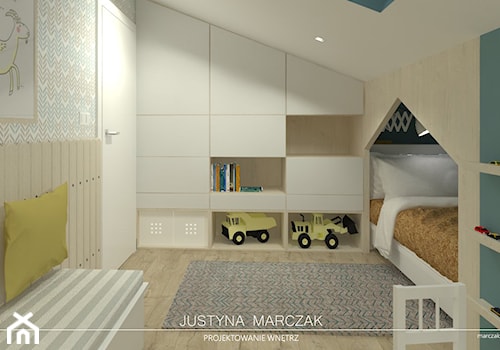 Sielski pokój dziecka na poddaszu - zdjęcie od Justyna Marczak Projektowanie Wnętrz