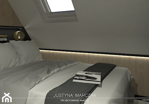 Sypialnia na poddaszu - zdjęcie od Justyna Marczak Projektowanie Wnętrz