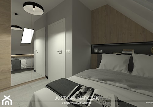 Sypialnia na poddaszu - zdjęcie od Justyna Marczak Projektowanie Wnętrz