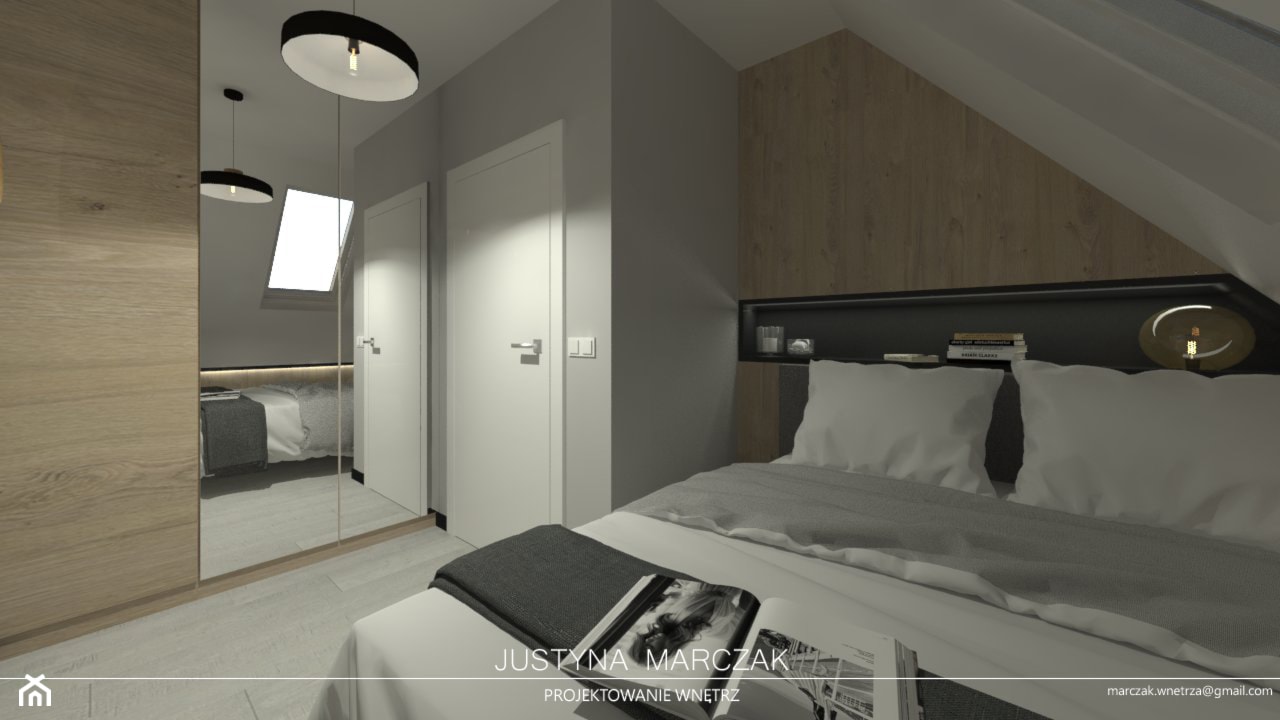 Sypialnia na poddaszu - zdjęcie od Justyna Marczak Projektowanie Wnętrz - Homebook