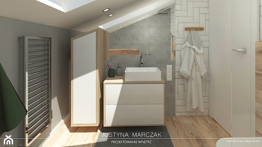 Łazienka na poddaszu - zdjęcie od Justyna Marczak Projektowanie Wnętrz