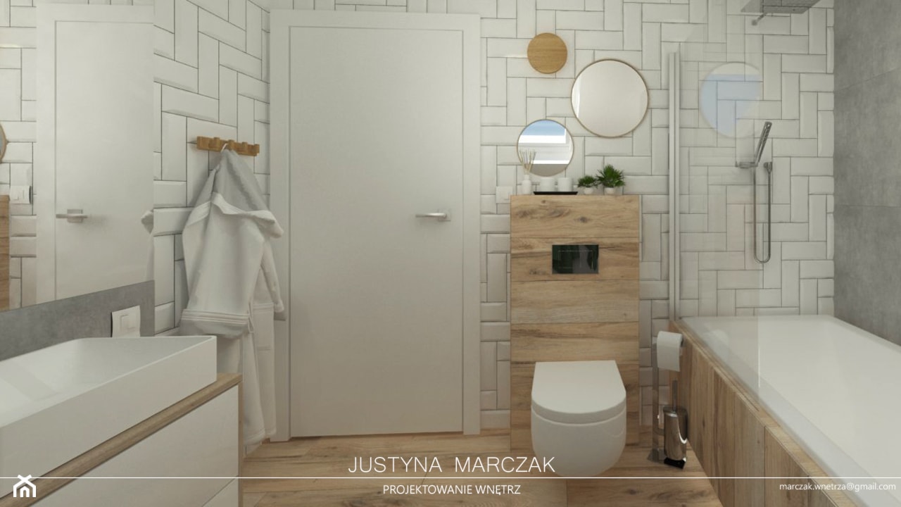 Łazienka na poddaszu - zdjęcie od Justyna Marczak Projektowanie Wnętrz - Homebook