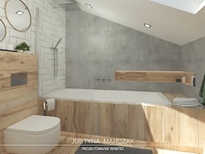 Łazienka na poddaszu - zdjęcie od Justyna Marczak Projektowanie Wnętrz