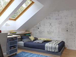 pokoj dla braci - Średni biały pokój dziecka dla nastolatka dla chłopca, styl nowoczesny - zdjęcie od Rene Design