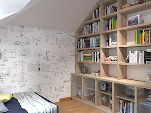 pokoj dla braci - Średni beżowy biały pokój dziecka dla nastolatka dla chłopca, styl nowoczesny - zdjęcie od Rene Design