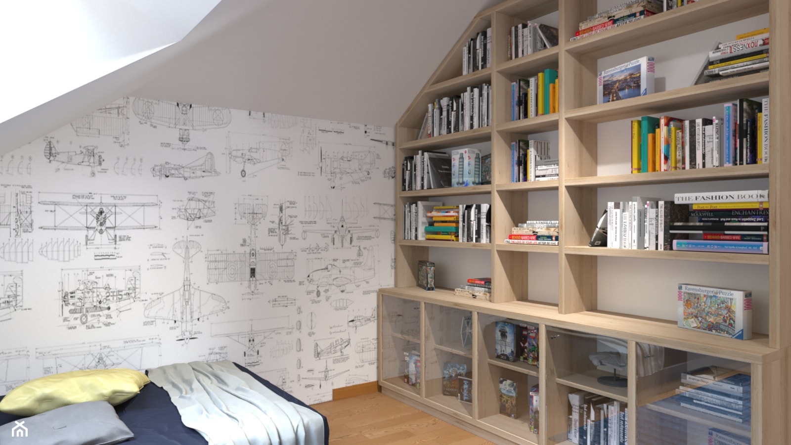 pokoj dla braci - Średni beżowy biały pokój dziecka dla nastolatka dla chłopca, styl nowoczesny - zdjęcie od Rene Design - Homebook