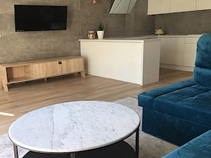 Mieszkanie 100m2 Wejherowo - Średni szary salon z kuchnią, styl nowoczesny - zdjęcie od IDS projektowanie wnętrz