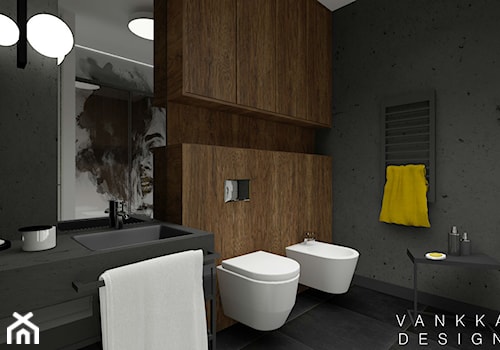 Łazienka w stylu industrialnym - Mała bez okna z lustrem łazienka, styl industrialny - zdjęcie od Studio VANKKA.design
