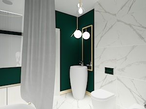 Modern glam - Średnia bez okna z lustrem z marmurową podłogą łazienka - zdjęcie od Studio VANKKA.design