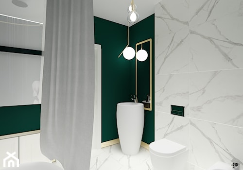 Modern glam - Średnia bez okna z lustrem z marmurową podłogą łazienka - zdjęcie od Studio VANKKA.design