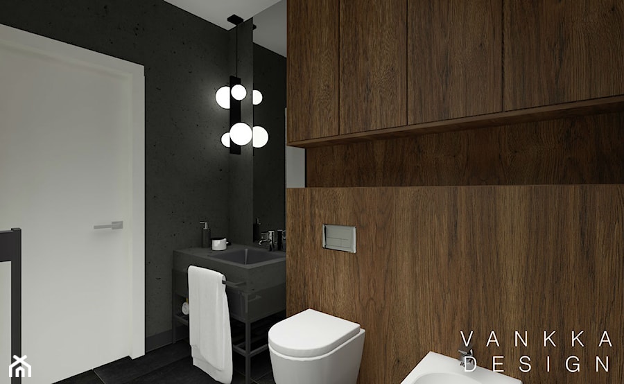 Łazienka w stylu industrialnym - Średnia bez okna z lustrem łazienka, styl industrialny - zdjęcie od Studio VANKKA.design