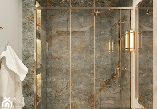 Łazienka z prysznicem w odcieniach zielieni. - zdjęcie od Elegance of Tailors