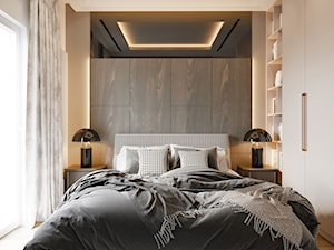 Sypialnia w stylu nowoczesnym z lustrem na ścianie - zdjęcie od Elegance of Tailors