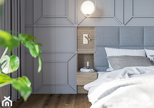 Wnętrza - Średnia szara sypialnia - zdjęcie od Marquardt Design