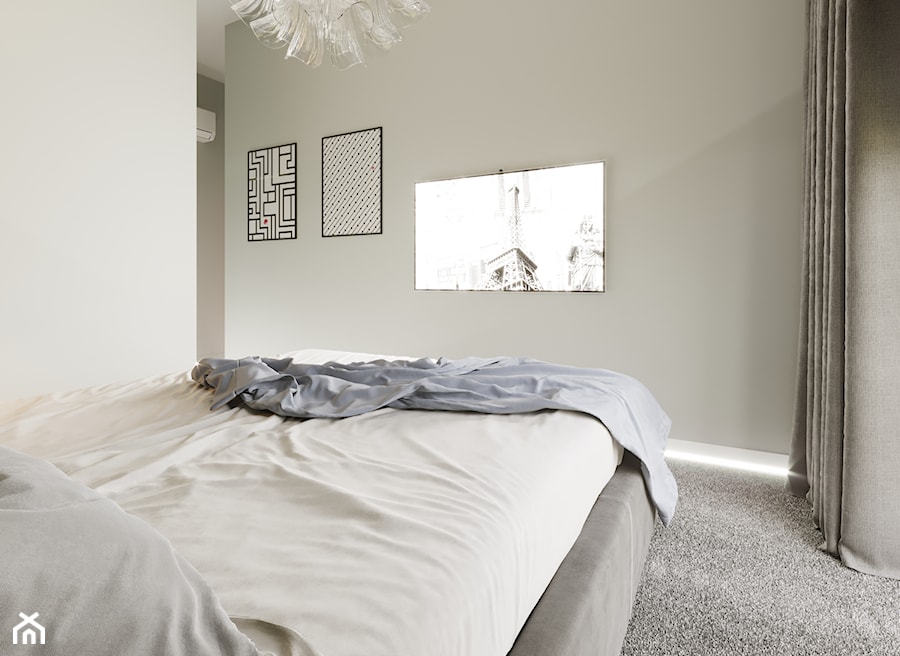 Wnętrza - Mała szara sypialnia - zdjęcie od Marquardt Design