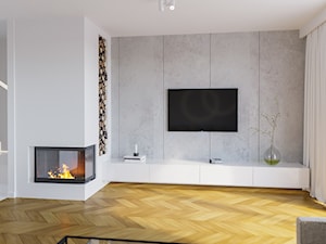 Wnętrza - Średni biały szary salon - zdjęcie od Marquardt Design