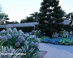 Monochromatyczny, geometryczny ogród - Ogród, styl nowoczesny - zdjęcie od ESEM Studio Projektowe - Homebook