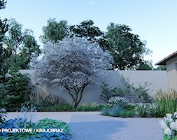 Monochromatyczny, geometryczny ogród - Ogród, styl nowoczesny - zdjęcie od ESEM Studio Projektowe - Homebook
