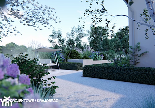 Duży ogród za domem, styl minimalistyczny - zdjęcie od ESEM Studio Projektowe