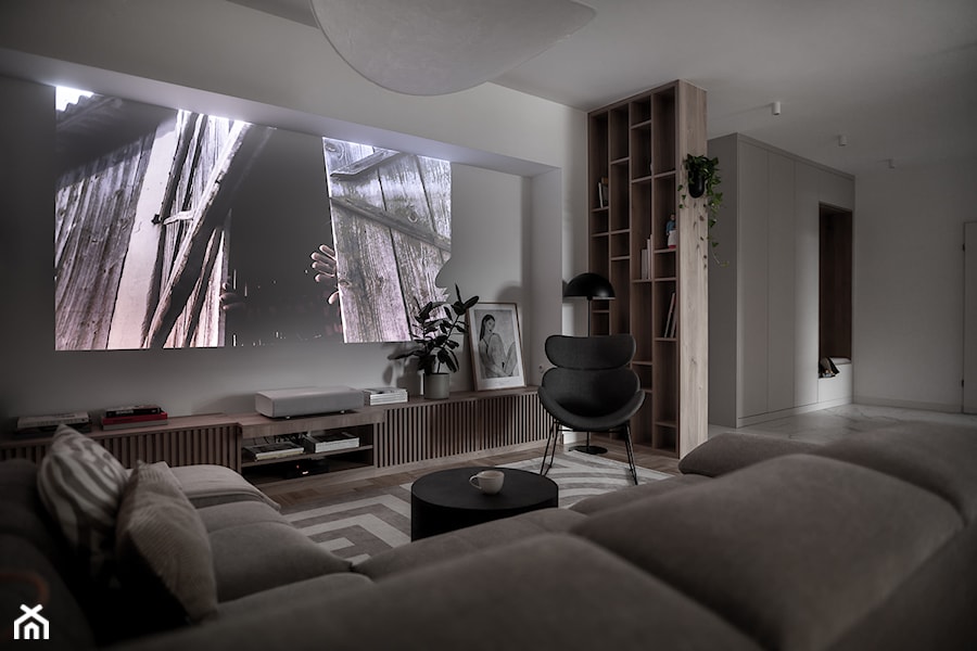Ściana telewizyjna w salonie - zdjęcie od CudnieBosko