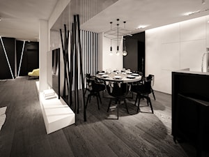 jazz house - Średnia biała czarna jadalnia w kuchni, styl nowoczesny - zdjęcie od Otwarte Studio Sztuka