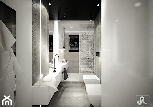 deep focus - Średnia łazienka z oknem, styl minimalistyczny - zdjęcie od Otwarte Studio Sztuka