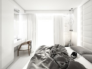 jazz house - Średnia biała z panelami tapicerowanymi sypialnia, styl nowoczesny - zdjęcie od Otwarte Studio Sztuka