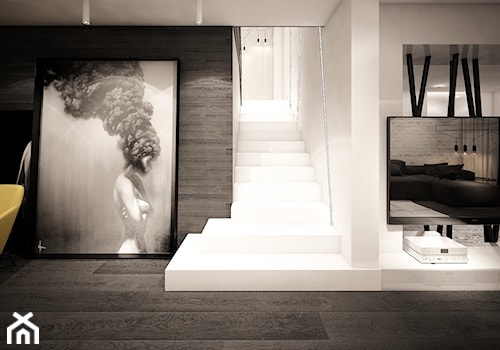 jazz house - Schody jednobiegowe betonowe, styl minimalistyczny - zdjęcie od Otwarte Studio Sztuka