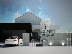 projekt domu jednorodzinnego BE - Średnie jednopiętrowe nowoczesne domy jednorodzinne murowane z dwuspadowym dachem, styl nowoczesny - zdjęcie od Otwarte Studio Sztuka