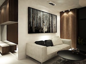 projekt mieszkania K - Średni szary salon, styl tradycyjny - zdjęcie od Otwarte Studio Sztuka