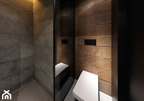 DRAFT WOOD - Mała łazienka, styl industrialny - zdjęcie od Otwarte Studio Sztuka